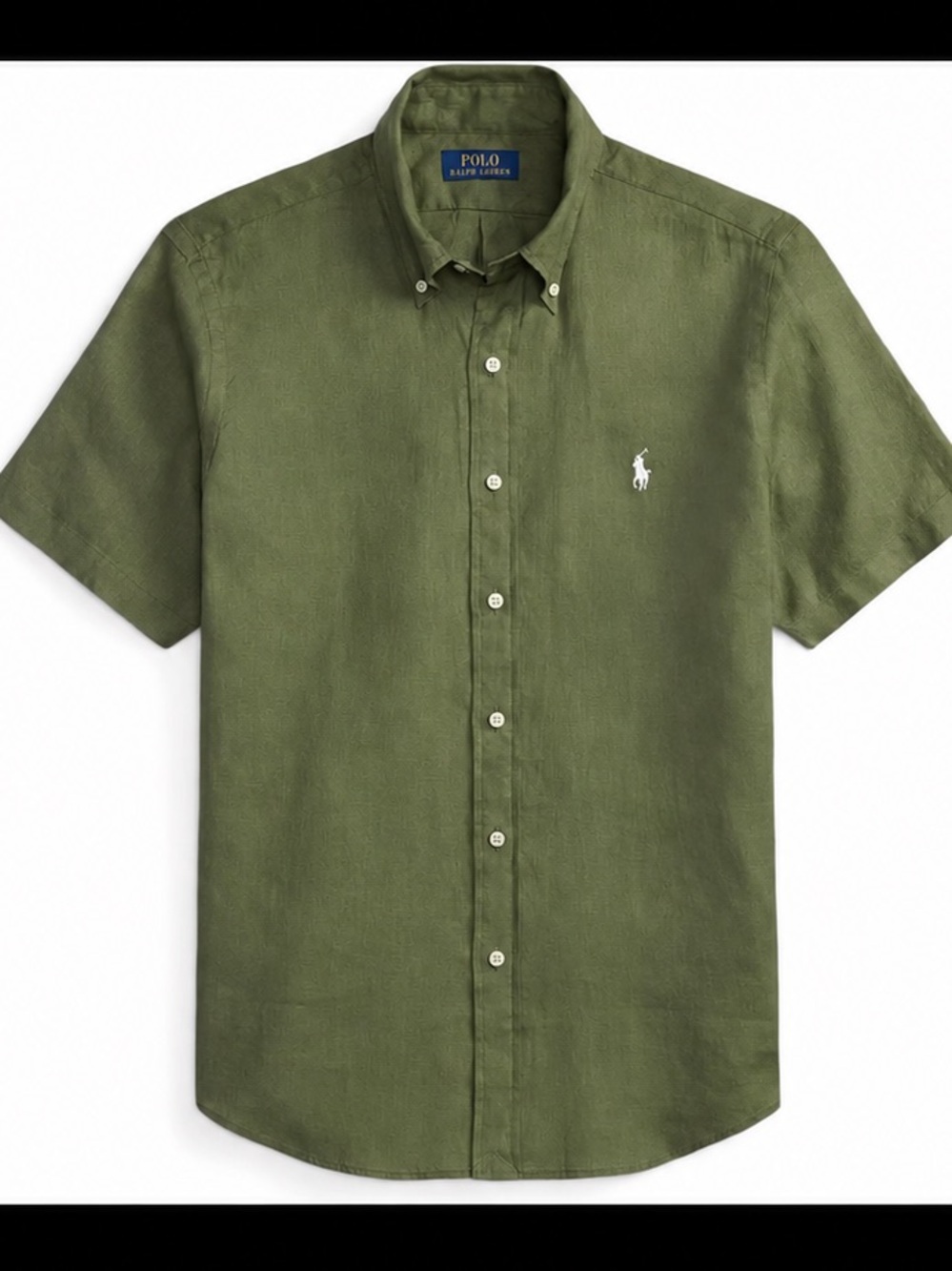 NWT Polo by Ralph Lauren Olive Green Prepster Classic Fit Linen Shirt